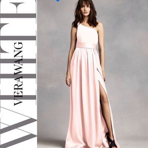 One Shoulder Dress with Satin Sash